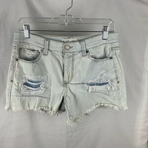 Mudd Light Blue Distressed Jean Shorts
